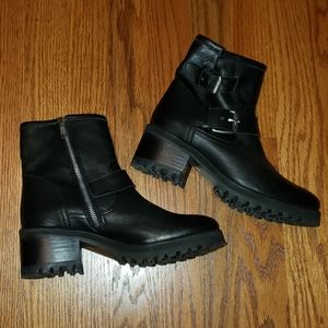 Steve Madden Black Leather Moto Boots